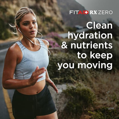 FITAID RX Zero Sugar, Encapsulated Creatine, Workout Recovery Drink, All-In-One Blend, BCAAs, Glucosamine, Turmeric, B-Complex, Electrolytes, Blue Raspberry, 12 Fl Oz (Pack of 24)