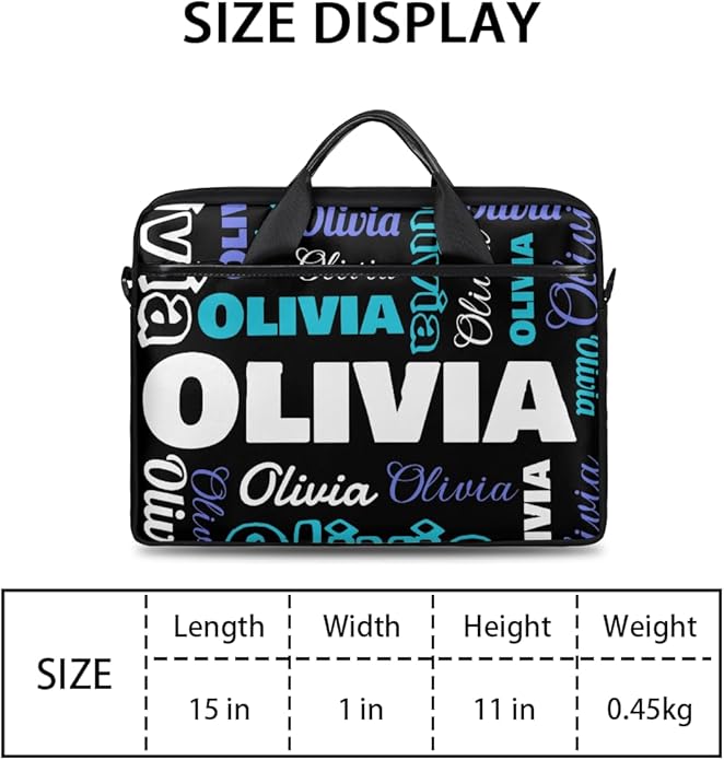 Custom-Laptop-Bag 15 Inch with Name Photo Personalized-Computer-Shoulder-Case Briefcases for Women Men Business