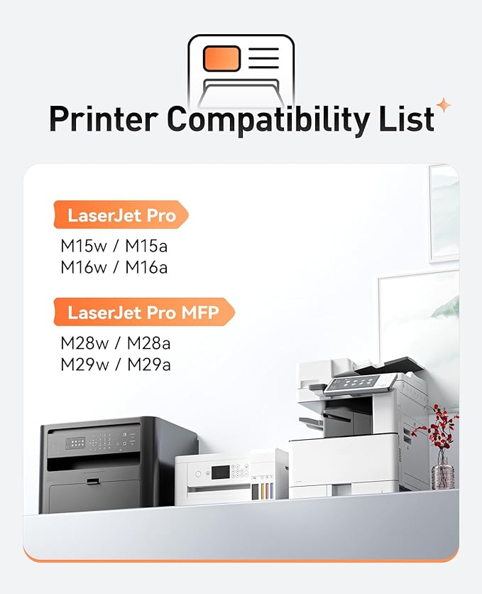 48A Black Toner Cartridge 2-Pack High Yield with Chip Replacement for HP 48A CF248A Compatible with HP LaserJet Pro MFP M28a M28w M29a M29w M15a M15w M16a M16w M30w M31w M15 M16 M28 M29 Printer