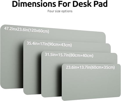 YSAGi Leather Desk Protector, Office Mat, Large Mouse Mat, Non-Slip PU Leather Blotter, Laptop Pad, Waterproof Writing Pad for Office and Home (Grayish Green, 23.6" x 13.8")
