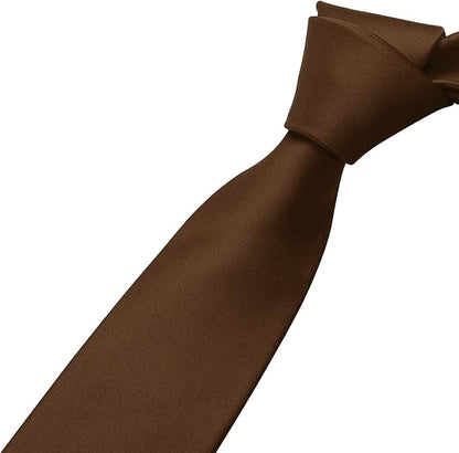 KOOELLE Men's Ties Solid Pure Color Plain Neckties Formal Black Ties For Men