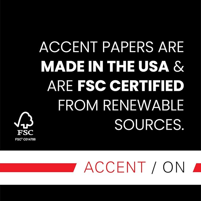 Accent Opaque White Printer Paper, 12” x 18” 28lb Copy Paper – 1,600 Sheets (4 Reams) – Premium Computer Paper with Super Smooth Finish, 97 Bright, 104gsm – Ideal for Ink Heavy Printing – 189024C