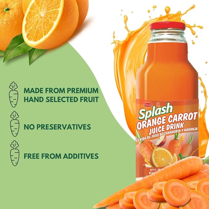 SPLASH Orange Carrot Juice Drink 532ml, 6 Pack