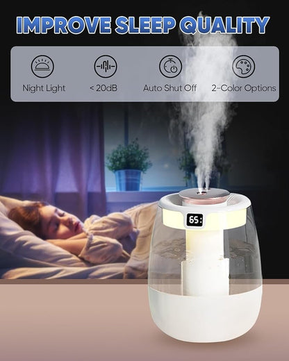 KEN BROWN 1.5L Mini Desktop Humidifier, Quiet, USB-Powered, 3 Mist Modes, Auto Shut-Off, Perfect for Office & Bedroom