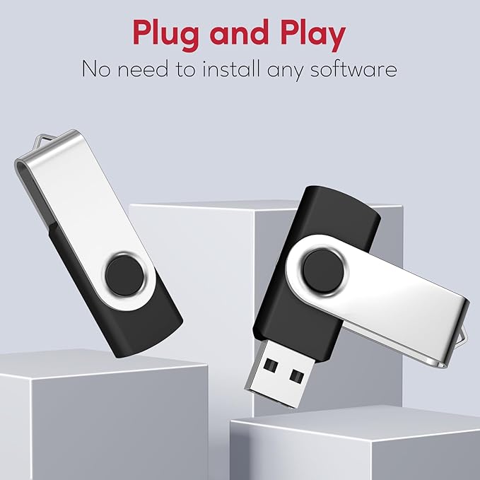 AreTop 100 Pack 1GB USB Flash Drive, USB2.0 Bulk Flash Drives Thumb Drive 1G USB Drive 1GB Memory Stick, Black