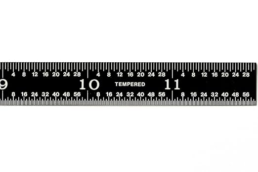 PEC Tools 12" Flexible Metal Ruler, High-Quality Stainless Steel, High-Contrast Black Chrome Finish, 3R Graduation (1/32", 1/64", 1/10", 1/50"), Fully Hardened and Tempered, Made in USA