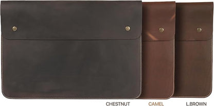 MegaGear Top Grain Leather MacBook Bag Laptop Sleeve for MacBook Pro and MacBook Air Case - 16 Inch - 15 Inch - 15.5 Inch (M4, M3, M2, M2, M1, Pro & Max) 2020 to 2024 Models