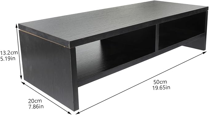 Ergonomic Monitor Stand with Storage Shelf for Desk Organization Computer Riser for Desktop Workspace Sturdy Black Walnut Computer Storage Stand for Office Use