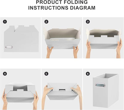 Oterri Cardboard File Organizer Box for Hanging File Folders Letter Size,File Box for Computer Desk,File Cabinet,Working Home,Office,Classroom (Grey, Letter Size - 2 Packs)