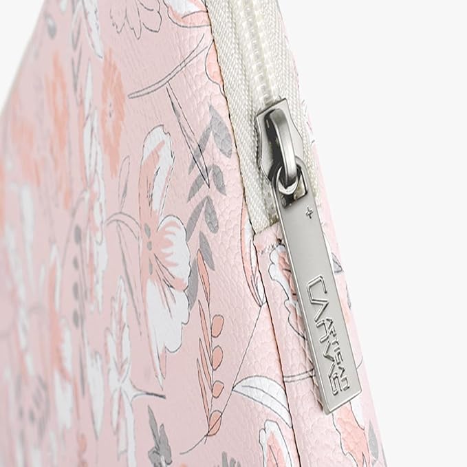Laptop Sleeve 14 Inch,Waterproof Protective Notebook Case Briefcase Carrying Bag Compatible with MacBook,Acer,Asus, Dell,Lenovo,Microsoft,HP Laptop Cover (Pink Flowers, 13 inch)