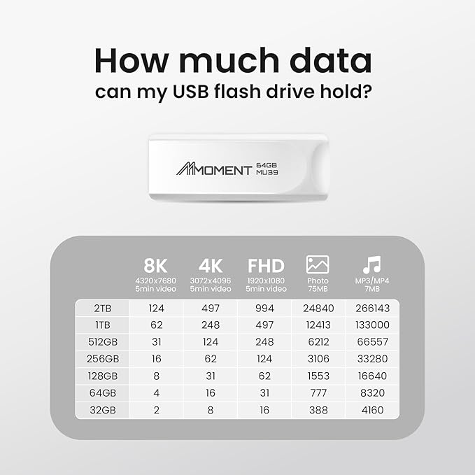 MMOMENT MU39 64GB USB 3.1 Gen1 Flash Drive, Read Speed up to 100MB/s, Retractable Design Thumb Drive
