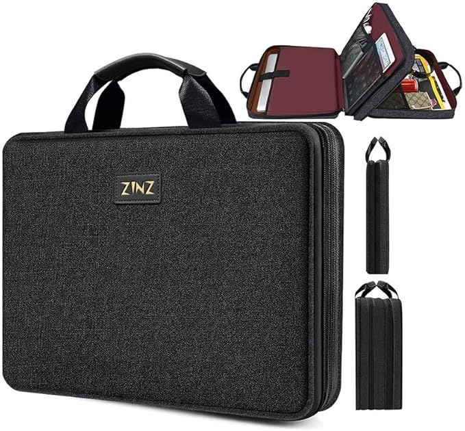 ZINZ Laptop Case 15 15.6 16 inch Sleeve, Expandable Computer Hand Bag with Multi-pockets Compatible with MacBook Pro 16 inch M4/M3/M2/M1, MacBook Air/Pro 15 inch and 15-16 inch Notebooks，B04K01