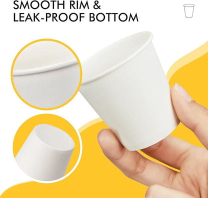 RACETOP [300 Pack] Paper Cups 3 oz, Bathroom Cups 3 oz, Disposable Bathroom Paper Cups, Small Mouthwash Cups, Ideal for Party, Travel, Events, Picnic, BBQ