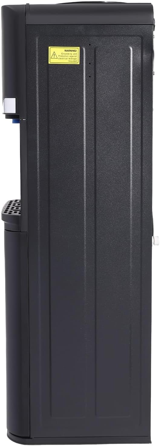 Top Loading Water Dispenser for 5 Gallon Bottles, Freestanding Hot Cold & Warm 3-Temperature Water Cooler Dispenser with Child Safety Lock for Home & Office, Black