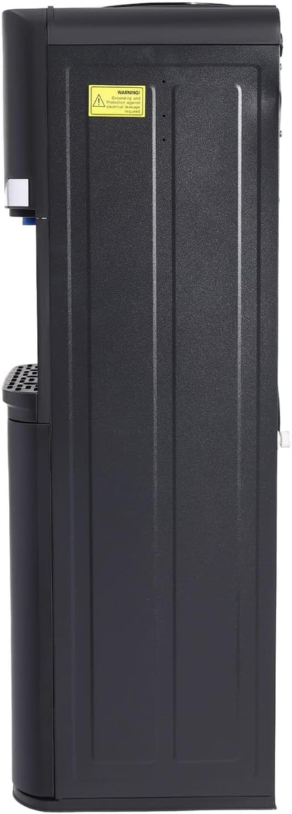Top Loading Water Dispenser for 5 Gallon Bottles, Freestanding Hot Cold & Warm 3-Temperature Water Cooler Dispenser with Child Safety Lock for Home & Office, Black