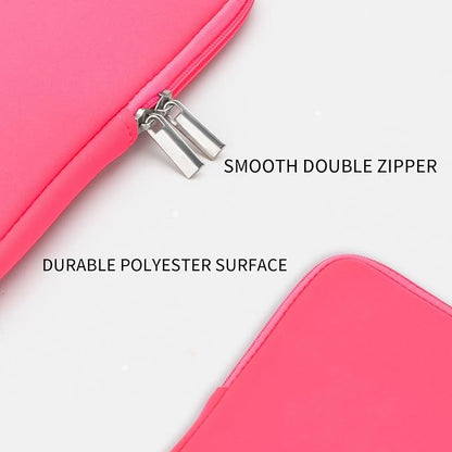 RAINYEAR 15.6 Inch Laptop Sleeve Protective Case Soft Carrying Zipper Bag Cover Compatible with 15.6" Notebook Computer Ultrabook Chromebook (Bright Pink)