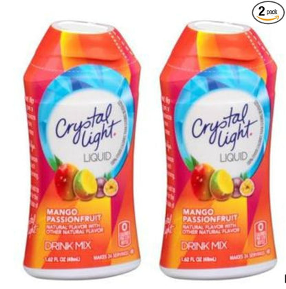 2 pack Crystal Light Mango Passionfruit Liquid Drink Mix 48 servings (1.62 fl oz x 2 = 3.24 oz)