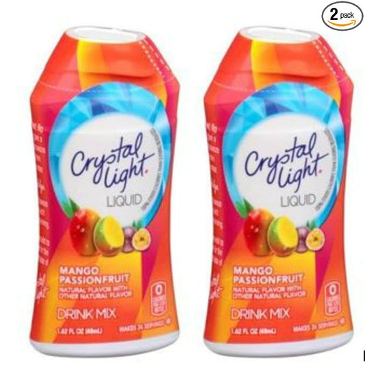 2 pack Crystal Light Mango Passionfruit Liquid Drink Mix 48 servings (1.62 fl oz x 2 = 3.24 oz)