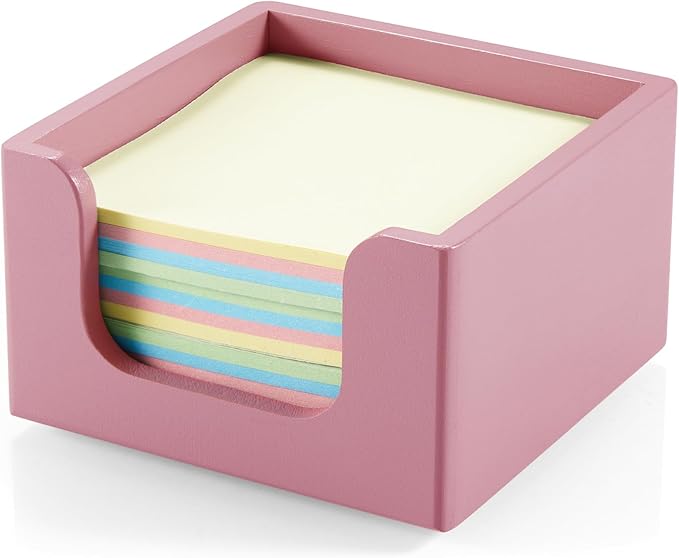 Sticky Note Holder, Post It Note Dispenser for Office Desk Accessories, Self Stick Note Pad Holder, Memo Pad Holder Dispenser Organizer for School Office Desk Supplies, Pink