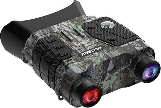 4K Night Vision Goggles – 1300FT Infrared Range, 8X Digital Zoom, Rechargeable 5000mAh Rechargeable Battery, 32GB Card, Tactical Light, for Camping, Camo