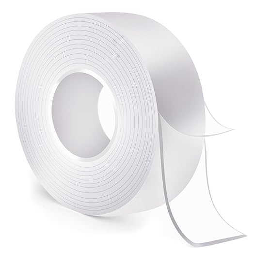 Nano Double Sided Tape Heavy Duty - 9.8ft Removable Clear Mounting Tape for Walls, Carpet, Rug & DIY – Strong Two Sided Adhesive Tape – No Residue, Washable, Traceless
