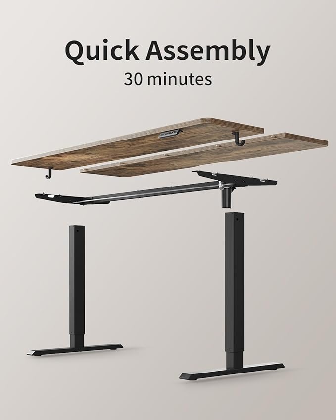 FEZIBO Electric Standing Desk, 48 x 24 Inches Height Adjustable Stand up Desk, Sit Stand Home Office Desk, Computer Desk, Rustic Brown