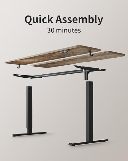 FEZIBO Electric Standing Desk, 48 x 24 Inches Height Adjustable Stand up Desk, Sit Stand Home Office Desk, Computer Desk, Rustic Brown