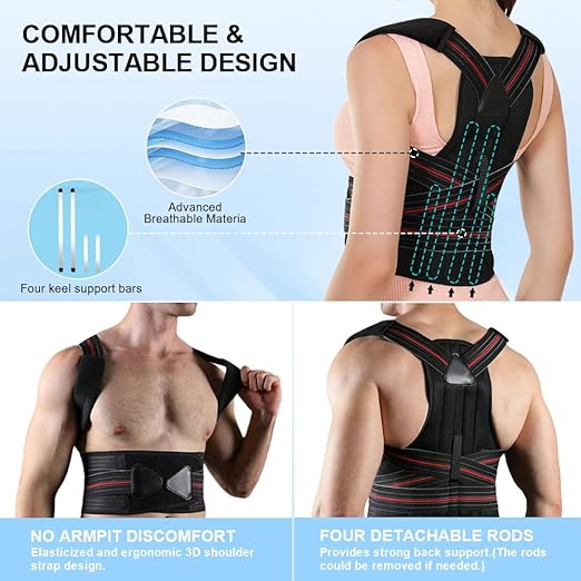 Posture Corrector for Women and men Adjustable Back Brace Posture Corrector For Back Pain Relief - Scoliosis, Hunchback, Spine Corrector Medium(waistline 27.5in-33.5in)