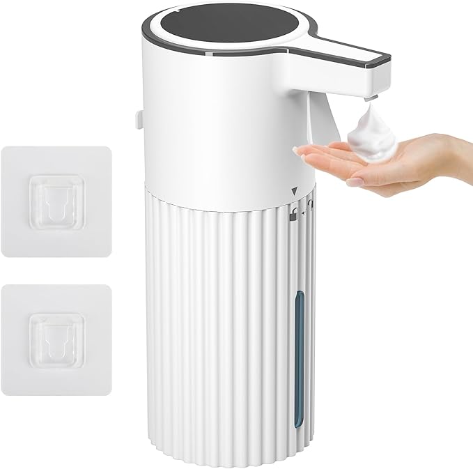 HOMELYLIFE Automatic Foam Soap Dispenser, 13.53oz/400ml Soap Dispenser Need AA*2 (Don't Include) with Long Press for Foam Output Continuously, Hand Soap Dispenser for Bathroom, Kitchen, Office, Home