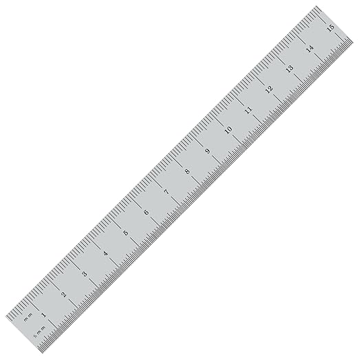 PEC Tools 6"/150mm Rigid Metal Ruler, High-Quality Steel Machinist Rule with Satin Chrome Finish, Decimal/Metric Graduation (1/10", 1/50", 1mm, 0.5mm), Trusted by Professionals, Made in USA
