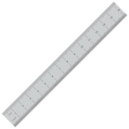 PEC Tools 6"/150mm Rigid Metal Ruler, High-Quality Steel Machinist Rule with Satin Chrome Finish, Decimal/Metric Graduation (1/10", 1/50", 1mm, 0.5mm), Trusted by Professionals, Made in USA