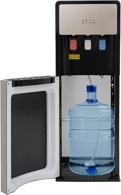 TFCFL Bottom Loading Water Cooler Dispenser with 3 Temperature Settings of Hot, Cold, Room Water, Home Standing Water Dispenser, Hot and Cold Water Dispenser (Silver Grey)