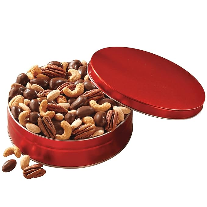 The Swiss Colony Premium Nut Assortment – Roasted, Salted, and Chocolate Covered Mixed Nuts, Gourmet Nuts Gift Basket, Holiday Gift Box Set, Food Gift Basket, 1 lb.