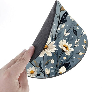Night Bloom Daisies Mouse Pad Round Non-Slip Rubber Mousepad Laptop Office Computer Decor Cute Desk Accessories Customized Design Mouse Pad