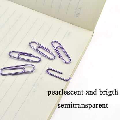 HAHIYO Paper Clips 1.1" (28mm) Length Purple Paperclips Bright Colors Vinyl Coated Prevent Scratching Tearing The Pages Sturdy for Bookmark Organize Home Office School 150 Pack
