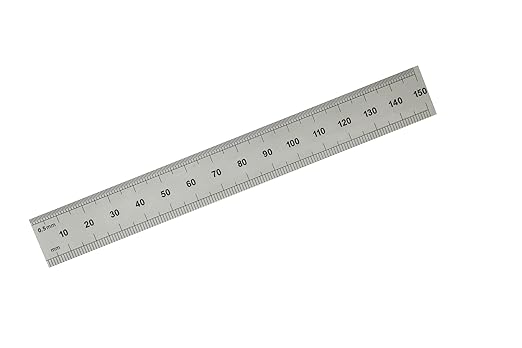 PEC Tools Rigid 6" Metal Ruler Set of 2, High Carbon Steel, Measurement Markings 1/32", 1/64", 0.5mm, 1mm, Suitable for Engineers Between Imperial and Metric Systems, Made in USA
