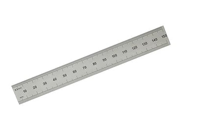 PEC Tools Rigid 6" Metal Ruler Set of 2, High Carbon Steel, Measurement Markings 1/32", 1/64", 0.5mm, 1mm, Suitable for Engineers Between Imperial and Metric Systems, Made in USA