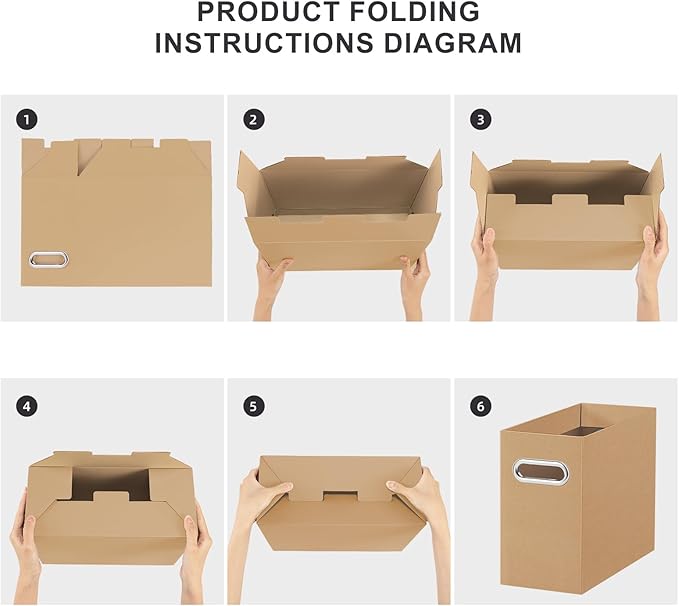 Oterri Cardboard File Organizer Box for Hanging File Folders Letter Size,File Box for Computer Desk,File Cabinet,Working Home,Office,Classroom (Brown, Letter Size - 2 Packs)