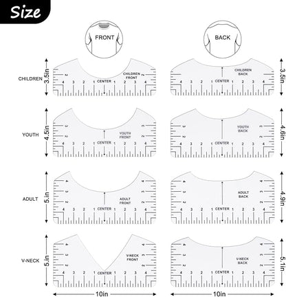 12pcs Tshirt Ruler Guide for Vinyl Alignment, T Shirt Measurement Accessories Tools for Cricut Heat Press & Cameo & HTV Transfer Vinyl, Stocking Stuffers Gifts for Women，Christmas Gifts for Mom