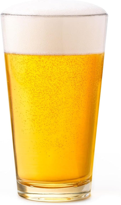 Libbey 1639HT Restaurant Basics DuraTuff 16 oz Pint Glasses Set of 12, All Purpose Heavy Duty Glasses, Glass Drinkware for Beer, Water, Soda and More