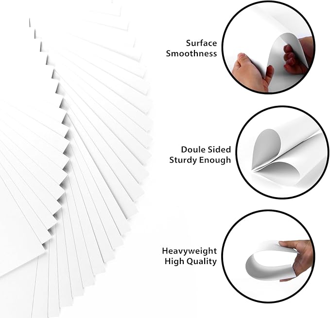 OcePor 200 Sheets White Cardstock 11” x 17”, 92lb/250gsm Card Stock, Thick Card Stock Paper, Heavy Cardstock Paper for Printer, Resume, Scrapbooks, Art, Crafts, Business Cards