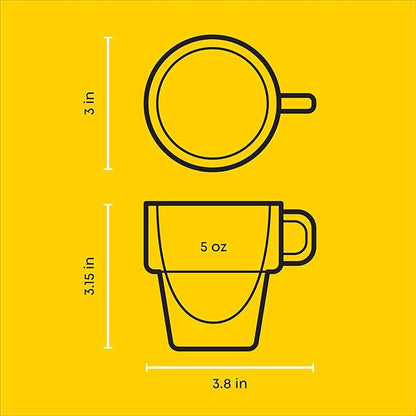 JoyJolt Stoiva Double Wall Insulated Espresso Glass Cups – 5 oz. (150 ml) Shot Cup with Handle – Stackable Thermal Clear Glass Cups, Fit for Espresso Machine and Coffee Maker – Set of 4