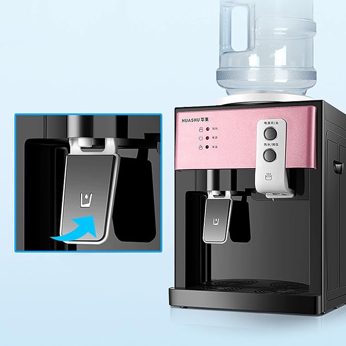 Water Dispenser Top Loading Countertop Water Cooler Dispenser with 3 Temperature Settings Desktop Electric Hot and Cold Dispenser for Home, Office, Dormitory (Rose Gold)