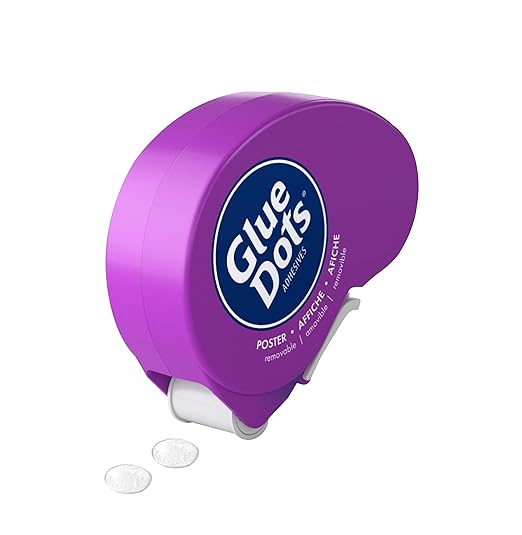 Glue Dots .375" Poster Dot Disposable Dispenser - 200 Clear Dots
