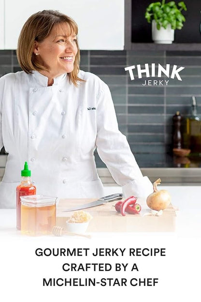 Think Jerky Sriracha Honey Turkey Jerky, High Protein Free-Range Turkey, Gluten Free, No Antibiotics or Nitrates, Healthy Chef Crafted Recipe, Low Calorie and Low Fat - 1.0 oz Bags, 12 Pack