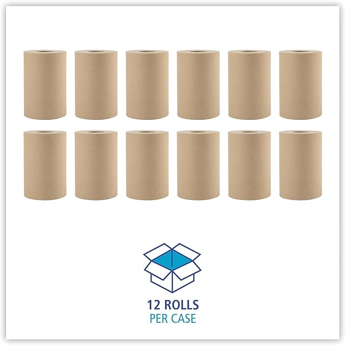 Boardwalk Products - Boardwalk - Hardwound Paper Towels, 8" x 350', One-Ply Kraft, 12 Rolls/Carton - Sold As 1 Carton - Paper towels hardwound in rolls. - One-ply no perforations.