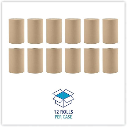 Boardwalk Products - Boardwalk - Hardwound Paper Towels, 8" x 350', One-Ply Kraft, 12 Rolls/Carton - Sold As 1 Carton - Paper towels hardwound in rolls. - One-ply no perforations.