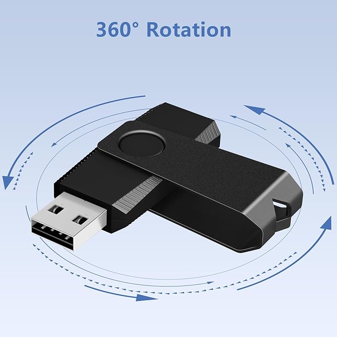 AGECASH 16GB USB Flash Drive 20 Pack USB 2.0 Thumb Drives Pack Swivel Zip Drive USB Drives 16GB Jump Drive Mulitipack Memory Stick with Keychain - Black