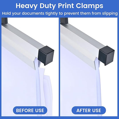 6 Pack Blueprint File Hanging Clamps 30" Blueprint File Clips with Label Holder Binding Strips Blueprint Binders for Construction Plan Poster Architectural Drawing Arts Maps Large Document