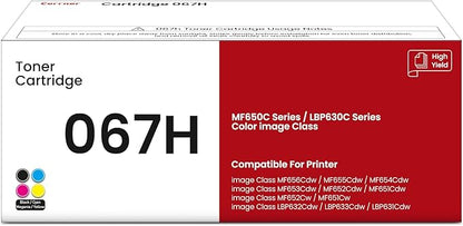 067H Toner Cartridge Set 067 Mf656Cdw Mf652Cdw High Yield Compatible for Canon 067H Toner Cartridge Set for Canon Color imageCLASS Mf656Cdw Mf654Cdw LBP632Cdw MF650C Mf653Cdw LBP630C Printer 4 Pack